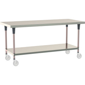Metro&#174; TableWorx 304 Stainless Steel Mobile-Ready Table 72 x 30"" Undershelf
