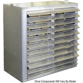 Hessaire Cabinet Exhaust Fan w/ Shutter 36"" Prop 1HP 12010 CFM 3 Phase Belt Drive