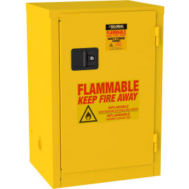 Global Industrial&#153; Slim Flammable Cabinet Manual Close Single Door 12 Gallon- 23""Wx18""Dx35""H