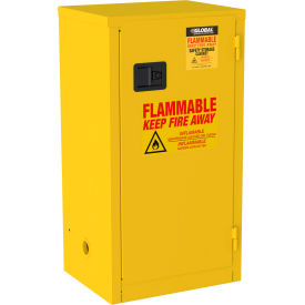 Global Industrial&#153; Flammable Cabinet Manual Close Single Door 18 Gallon 23""Wx18""Dx44""H
