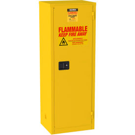 Global Industrial&#153; Flammable Cabinet Manual Close Single Door 24 Gallon 23""Wx18""Dx65""H