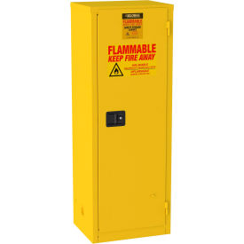 Global Industrial&#153; Flammable Cabinet Self Close Single Door 24 Gallon 23""Wx18""Dx65""H