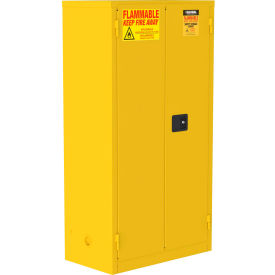 Global Industrial&#153; Flammable Cabinet w/ Manual Close Door 44 Gallon 34""W x 18""D x 65""H 14 ga