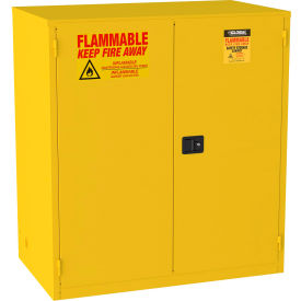 Global Industrial&#153; Flammable Cabinet Manual Close Double Door 120 Gallon 59""Wx35""Dx65""H