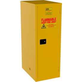 Jamco Narrow Flammable Liquid Storage Cabinet Self Close Door 60 Gal. Capacity 23""W x 34""D x 65""H