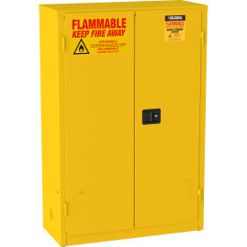 Global Industrial Flammable Cabinet Self Close Door 45 Gallon Capacity 43""W x 18""D x 65""H
