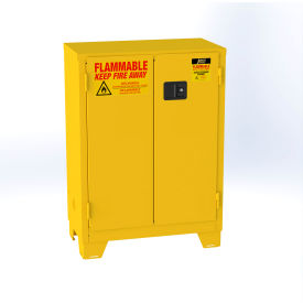 Jamco Forkliftable Flammable Liquid Storage Cabinet Self Close Door 28 Gal Cap 34""W x 18""D x 49""H