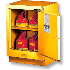 Justrite 15 Gal. 1 Door Self Close Right Hinge Under Fume Hood Cabinet 24""x21-5/8""x35-3/4"" Yellow