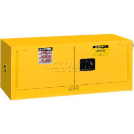 Justrite 12 Gallon 2 Door Self-Close Piggyback Flammable Cabinet 43""W x 18""D x 18""H Yellow