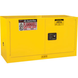 Justrite&#174; Flammable Cabinet Manual Close Double Door 17 Gallon Capacity 43""W x 18""D x 24""H