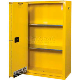 Justrite 45 Gallon 1 Sliding Door Self-Close Flammable Cabinet 43""W x 18""D x 35""H Gray