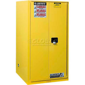 Justrite 96 Gallon 2 Door Manual Paint & Ink Cabinet 34""W x 34""D x 65""H Yellow