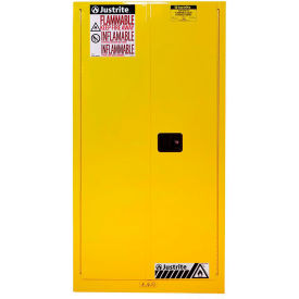 Justrite&#174; Flammable Cabinet Self Close Double Door 60 Gallon Capacity 34""W x 34""D x 65""H