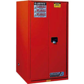 Justrite 96 Gallon 2 Door Self-Close Paint & Ink Cabinet 34""W x 34""D x 65""H Red