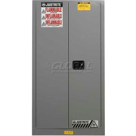 Justrite&#174; Drum Cabinet 55 Gal. Capacity Vertical Manual Close Hazmat Flammable W/ Drum Support