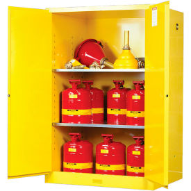 Justrite&#174; Flammable Cabinet Manual Close Double Door 90 Gal. Capacity 43""W x 34""D x 65""H