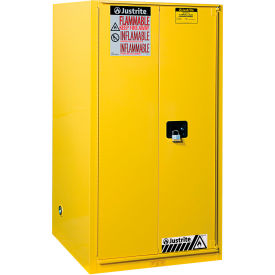 Justrite&#174; Flammable Cabinet Bi-Fold Self Close Single Door 90 Gal. Cap. 43""W x 34""D x 65""H