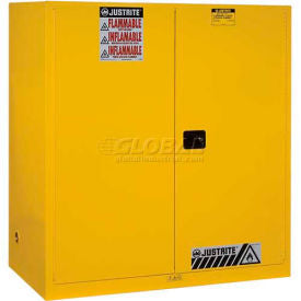 Justrite&#174; Drum Cabinet 110 Gal. Capacity Vertical Self Close Hazmat Flammable W/ Drum Support