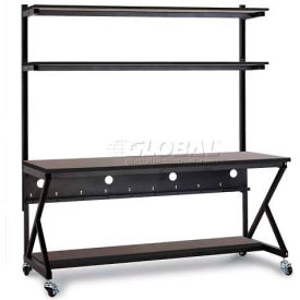 Kendall Howard&#153; 72"" Performance 100 Series LAN Station with Half Bottom Shelf African Mahogany