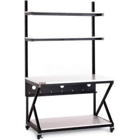 Kendall Howard&#153; 48"" Performance 200 Series LAN Station with Full Bottom Shelf Folkstone Gray