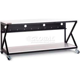 Kendall Howard&#153; 72"" Performance 300 Series LAN Station with Full Bottom Shelf Folkstone Gray