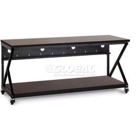 Kendall Howard&#153; 72"" Performance 300 Series LAN Station with Full Bottom Shelf African Mahogany