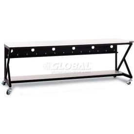 Kendall Howard&#153; 96"" Performance 400 Series LAN Station with Half Bottom Shelf Folkstone Gray