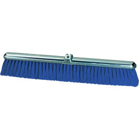 Milwaukee Dustless 36""W Push Broom Head with Blue Polypropylene Bristles and Steel Frame