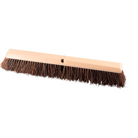 Milwaukee Dustless 24""W Heavy-Duty Push Broom Head with Natural Palmyra Bristles and Wood Frame