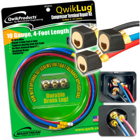 Qwik Products 3 Terminal Repair Lugs QT2910 - 10 AWG 4' Leads With Spade