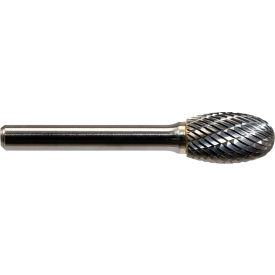 Global Industrial Oval Shaped Bur Aluma Cut 2-5/8""L x 1/4"" Shank Dia. 7/8"" Len of Cut