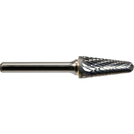 Global Industrial Radius Cone Shaped Bur Double Cut 1-1/2""L x 1/8"" Shank Dia. 3/8"" Len of Cut
