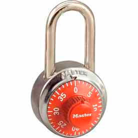 Master Lock&#174; No. 1502LFORJ General Security Combo Padlock LF Shackle - Orange Dial