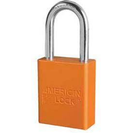 American Lock&#174; No. A1106ORJ Solid Aluminum Rectangular Padlock - Orange