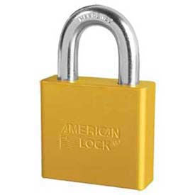 American Lock&#174; No. A1305YLW Solid Aluminum Rectangular Padlock - Yellow