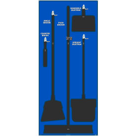 National Marker Janitorial Shadow Board Blue on Black Industrial Grade Aluminum - SB101AL