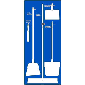 National Marker Janitorial Shadow Board Blue on White Industrial Grade Aluminum - SB102AL