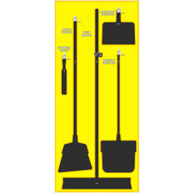 National Marker Janitorial Shadow Board Yellow on Black General Purpose Composite - SB107ACP