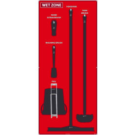 National Marker Wet Zone Shadow Board Red/Black68 X 30 Aluminum - SB112AL
