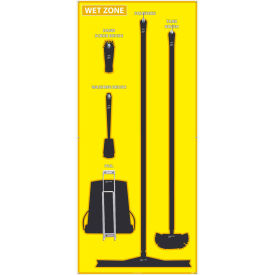 National Marker Wet Zone Shadow Board Yellow/Black68 X 30 ACP Aluminum Composite Panel- SB124ACP