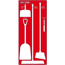National Marker Dry Zone Shadow Board Red/White68 X 30 Pro Series Acrylic - SB125FG