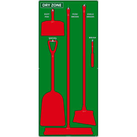 National Marker Dry Zone Shadow Board Green/Red68 X 30 ACP Aluminum Composite Panel - SB134ACP