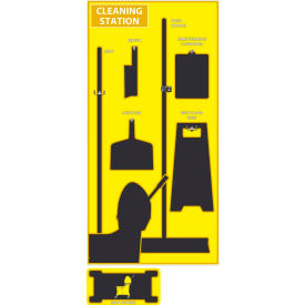 National Marker Cleaning Station Shadow Board Yellow/Black 72 X 36 Acp General Purpose Composite