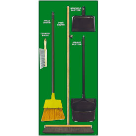 National Marker Janitorial Shadow Board Combo KitGreen on WhiteGeneral Purpose Composite-SBK104ACP