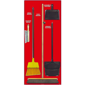 National Marker Janitorial Shadow Board Combo Kit Red on WhiteGeneral Purpose Composite- SBK106ACP