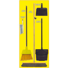 National Marker Janitorial Shadow Board Combo Kit Yellow on WhtGeneral Purpose Composite-SBK108ACP