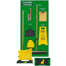 National Marker Cleaning Station Shadow Board Combo Kit Green/Black 72 X 36 Acp Composite