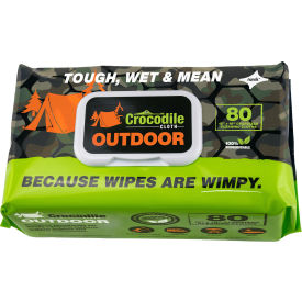 Crocodile Cloth&#174; Biodegradable Outdoor Cleaning Cloth Wipes 80 Wipes/Pack