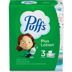 Puffs&#174; Plus Lotion Facial Tissue White 2-Ply 124/Box 3 Box/Pack