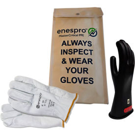 Enespro&#174; ArcGuard&#174; Class 0 ArcGuard Rubber Voltage Glove Kit Black Size 11 KITGC0B11